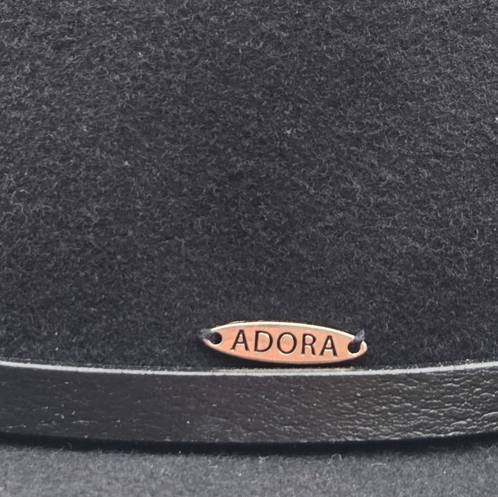 ADORA Classic Black Felt Hat with Logo Band - Picture 2 of 7